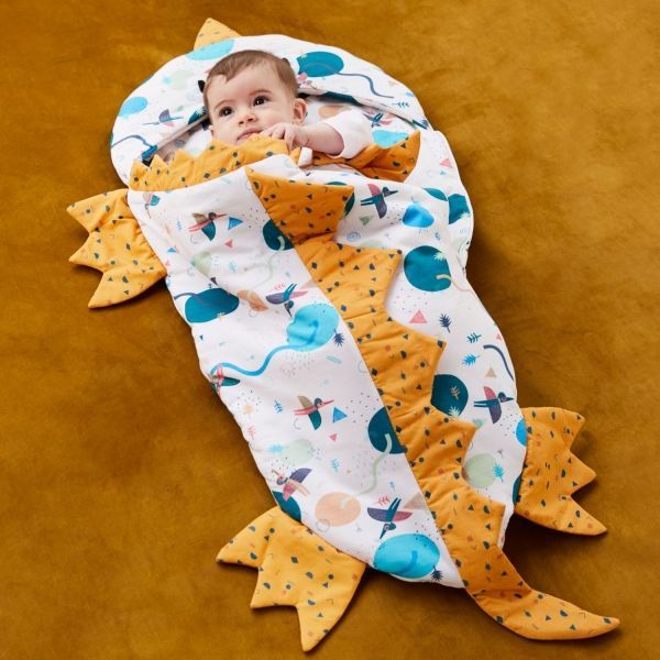 Patrón de saco de dormir con forma de dinosaurio para bebés