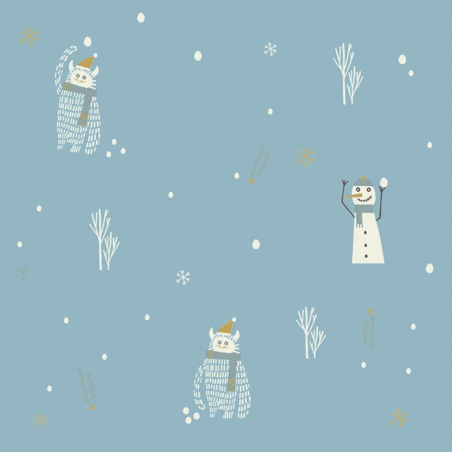 Tela impermeable Yeti y muñecos de nieve