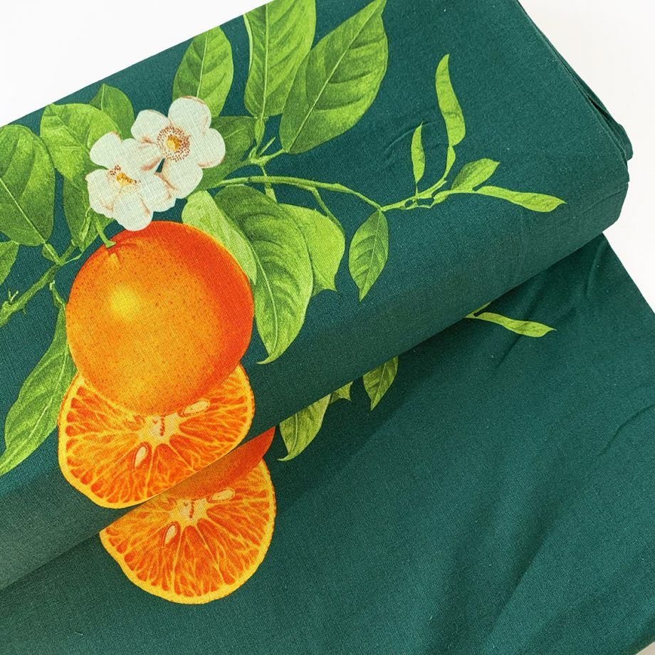Viscosa y lino con flores de naranjo. Lady McElroy orange blossom