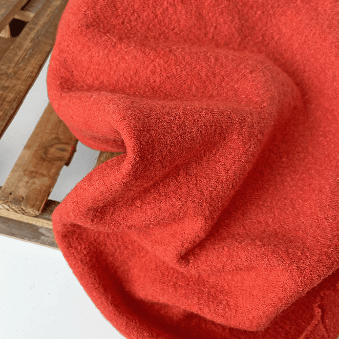 Abrigo naranja caldera, lana y viscosa