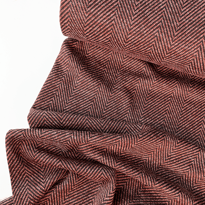 Tweed espiga color teja