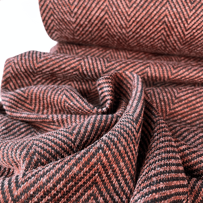 Tweed espiga color teja